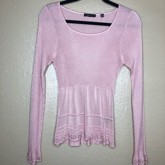 BCBGMaxAzria Silk Knit Dusty Rose Pink Top - Picture 8 of 8